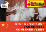 Stop de verkoop van Chinees konijnenvlees
